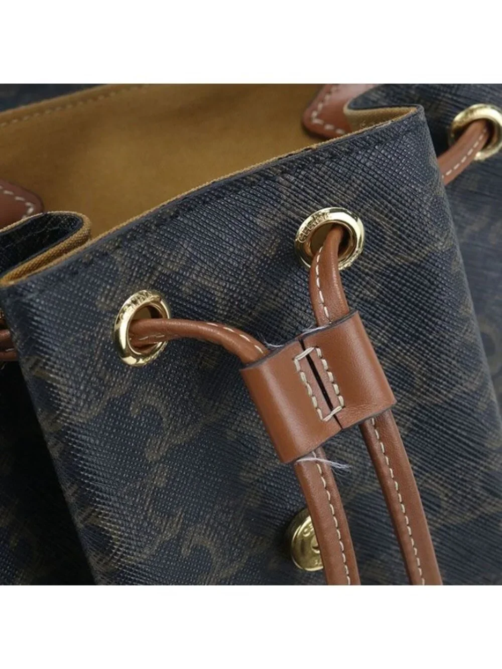 Celine Bonnie Triomphe Canvas Backpack Leather